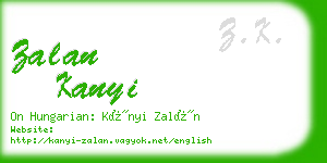zalan kanyi business card